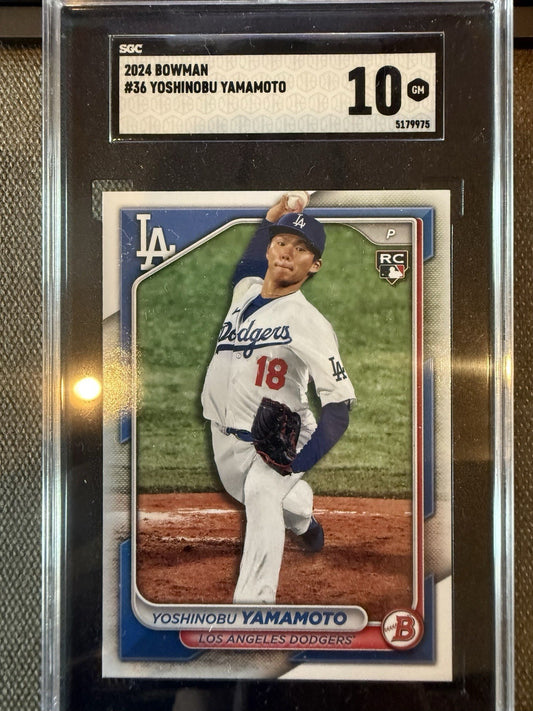 2024 Bowman Yoshinobu Yamamoto - SGC 10 Gem Mint Rookie 💥