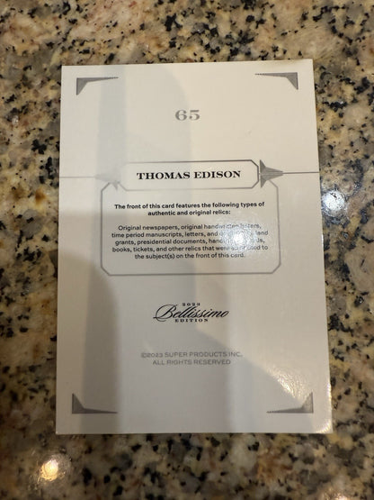 2023 Bellissimo Edition Thomas Edison Relic Card /15