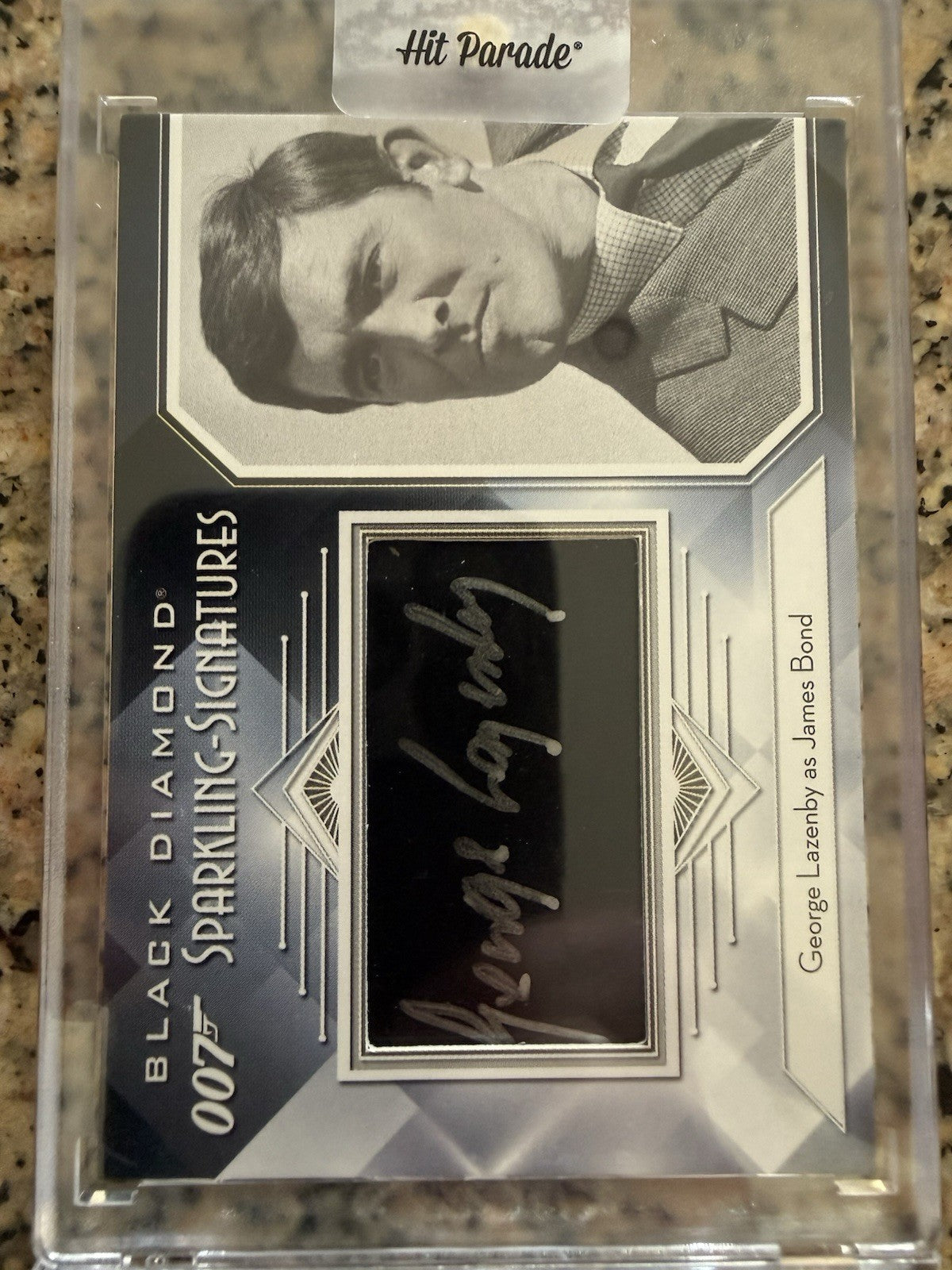 2025 James Bond Black Diamond Sparkling Scripts George Lazenby as Auto 02aj