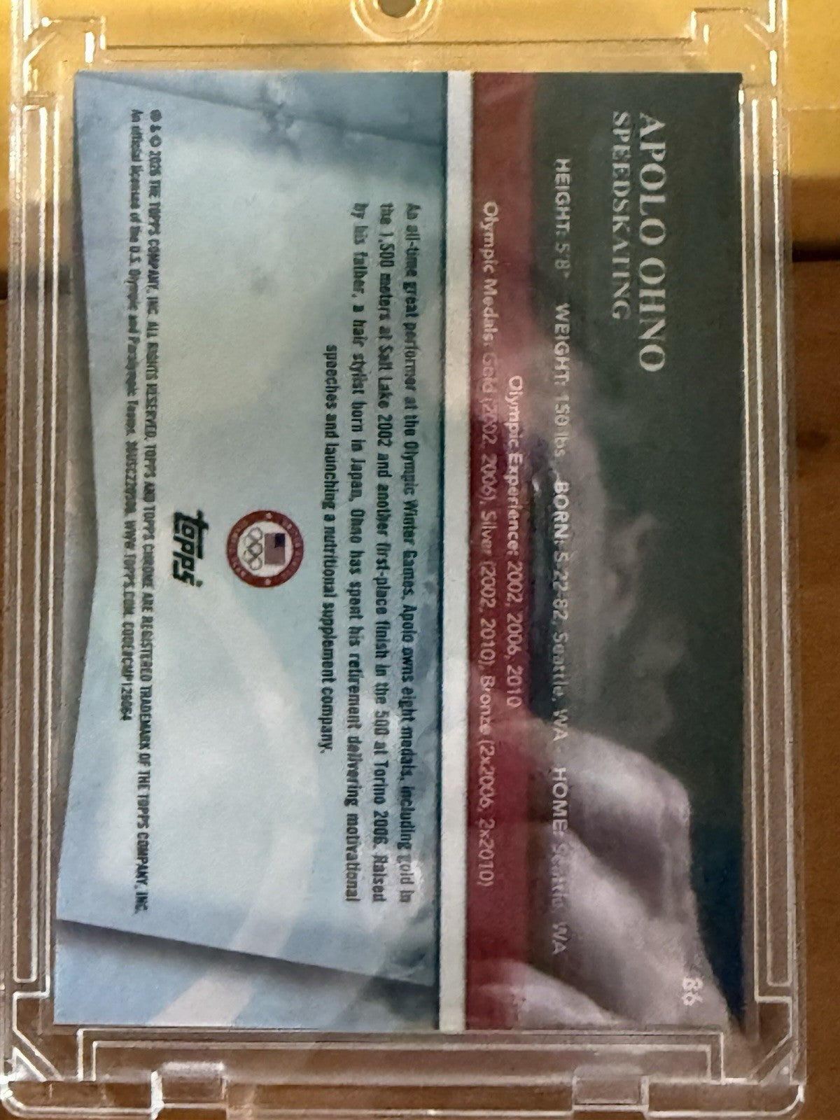 2026 Topps Chrome Winter Olympics Apolo Ohno Black Refractor /10 #86