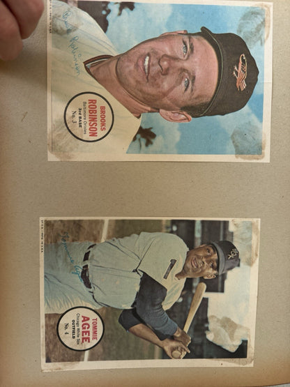 1967 Topps Baseball Pin Ups 14 Total In Vintage Binder. Mantle, Mays, Aaron…