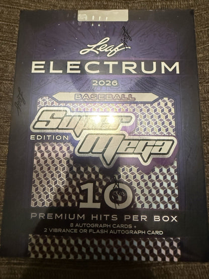 2026 Leaf Electrum Baseball MLB Factory Sealed Super Mega Hobby Box