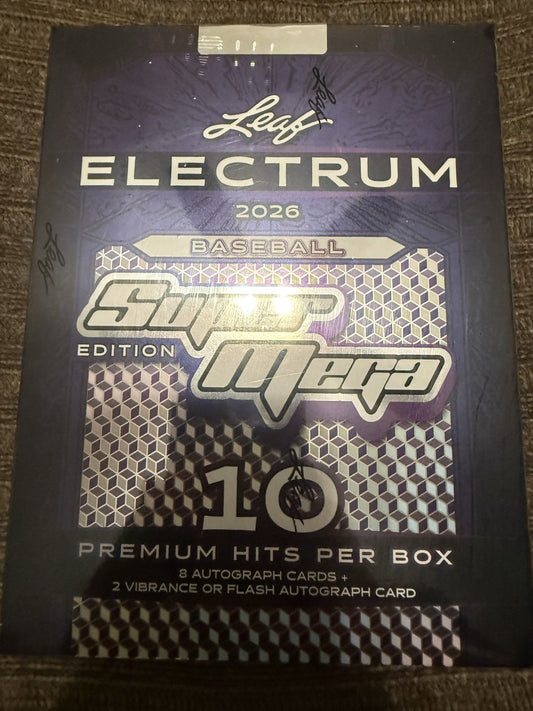 2026 Leaf Electrum Baseball MLB Factory Sealed Super Mega Hobby Box
