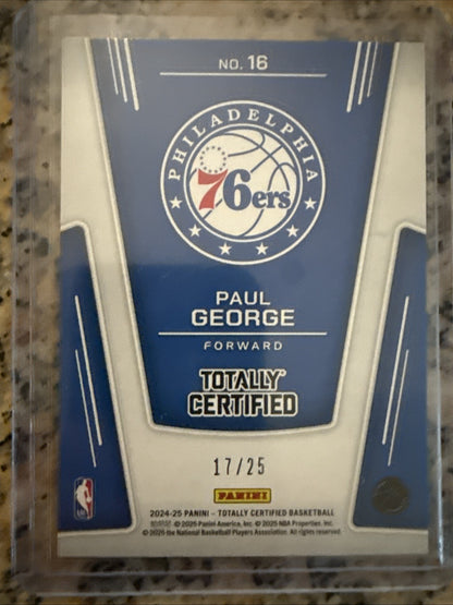 2024-25 Panini Totally Certified - The Mighty Paul George #16 17/25