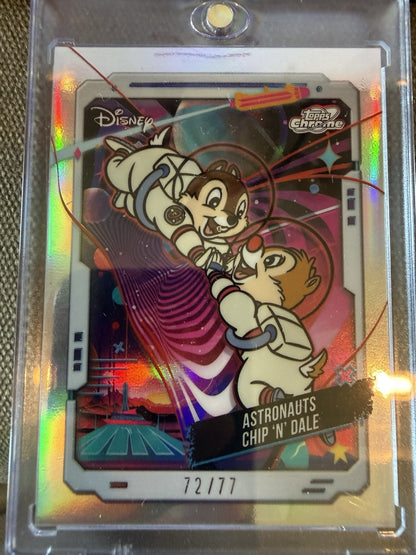 2025 TOPPS DISNEYLAND 70th TCC-7 Astronauts Chip ‘N’ Dale Cosmic Chrome /77