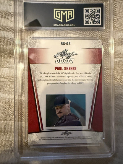 2023 Leaf Draft Silver Paul Skenes RC Rookie #RS-68 Pittsburgh Pirates GMA 10