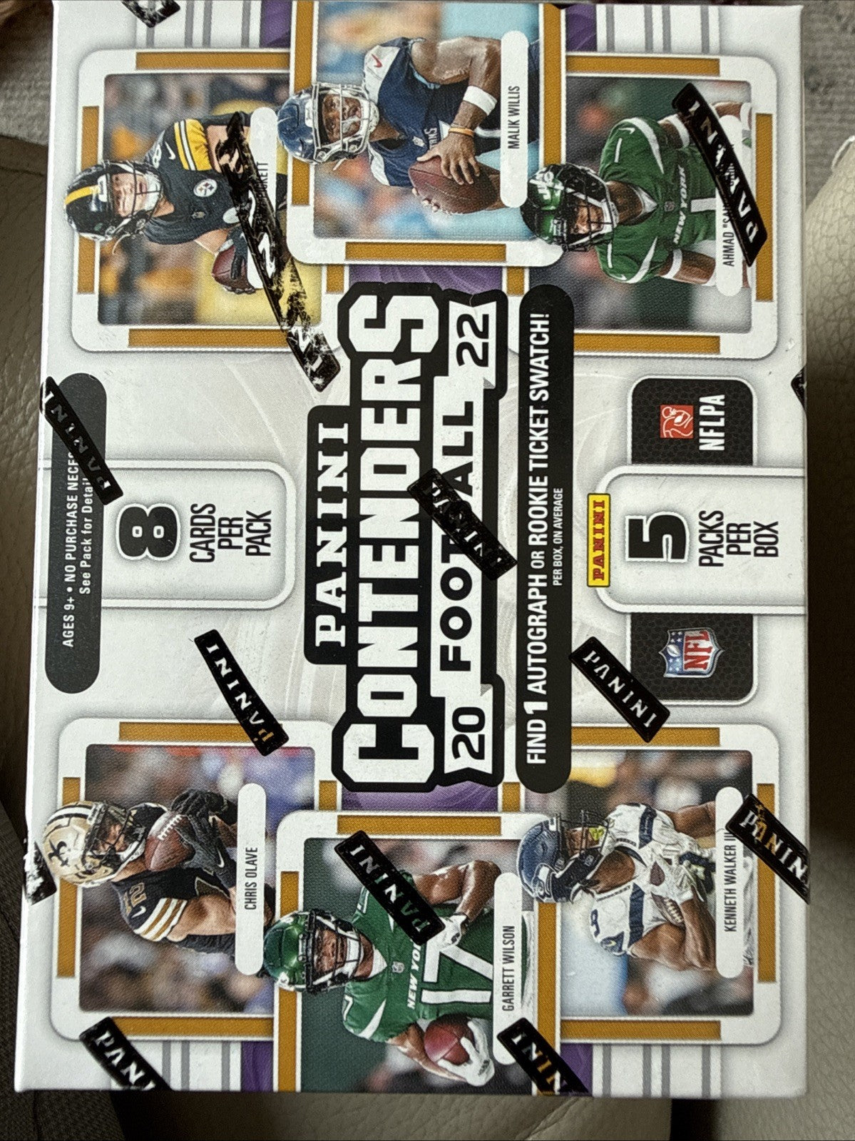 2022 Panini Contenders Football Sealed 5 Pack Blaster Box 40 Cards 1 Hit Per Box