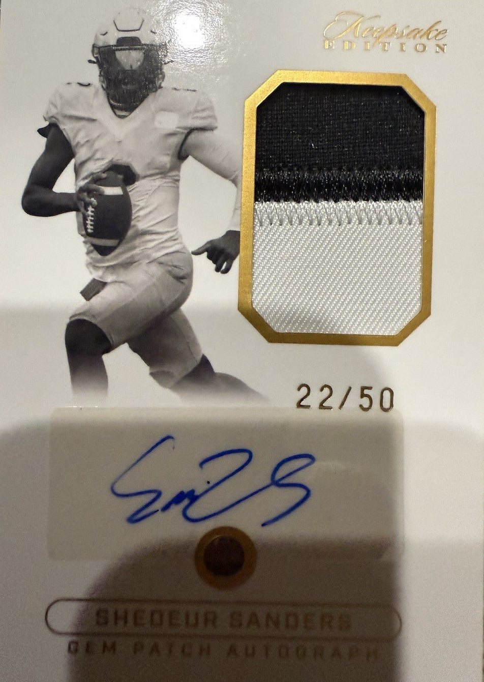 Shadeur Sanders  Keepsake Edition Gem Patch Auto Card /50