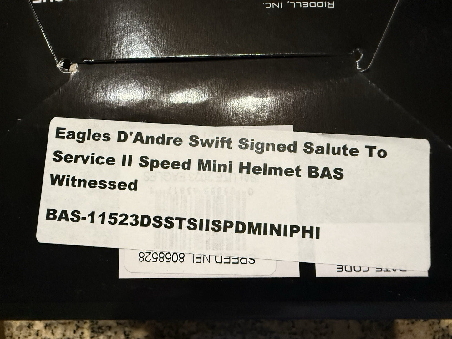 D'Andre Swift Signed Eagles Salute to Service Speed Mini Helmet- Beckett W Holo