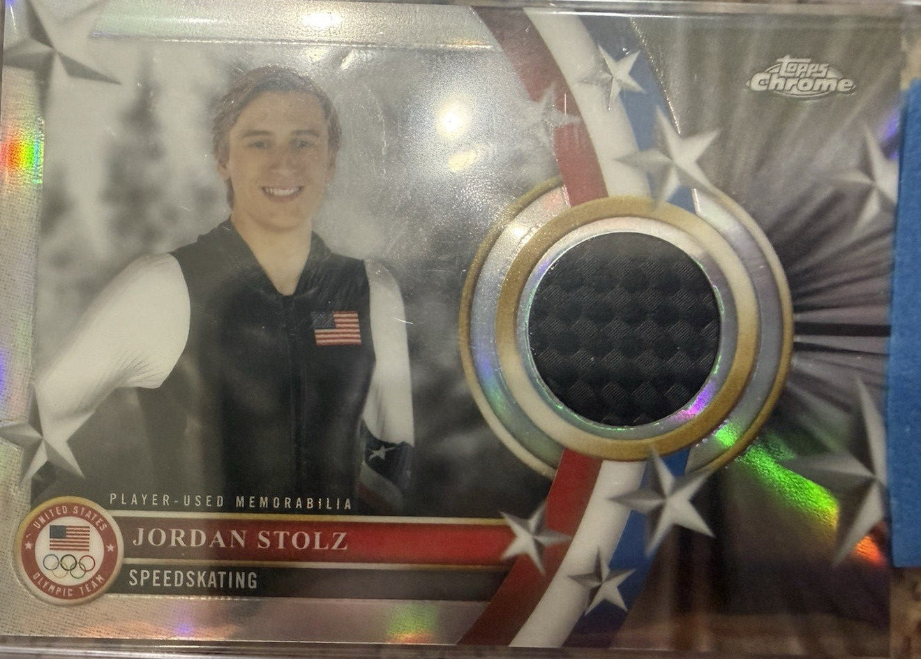 2026 Topps Chrome US Winter Olympics Jordan Stolz Memorabilia Pieces Relic🥇