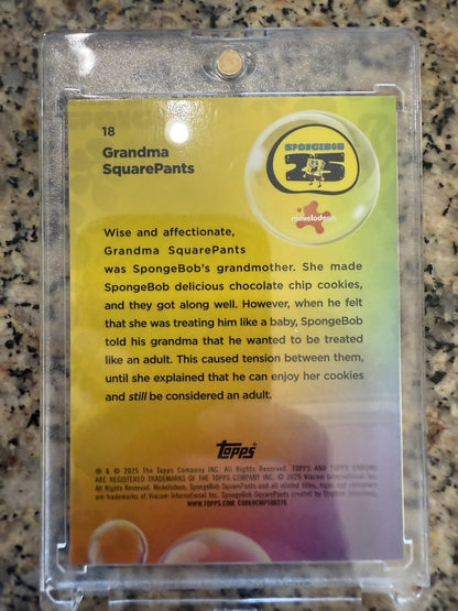 2025 Topps Chrome SpongeBob Anniversary #18 Grandma Squarepants Kelp Green