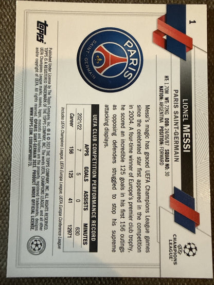 2023 Topps Chrome Lionel Messi Paris Saint-Germain #1