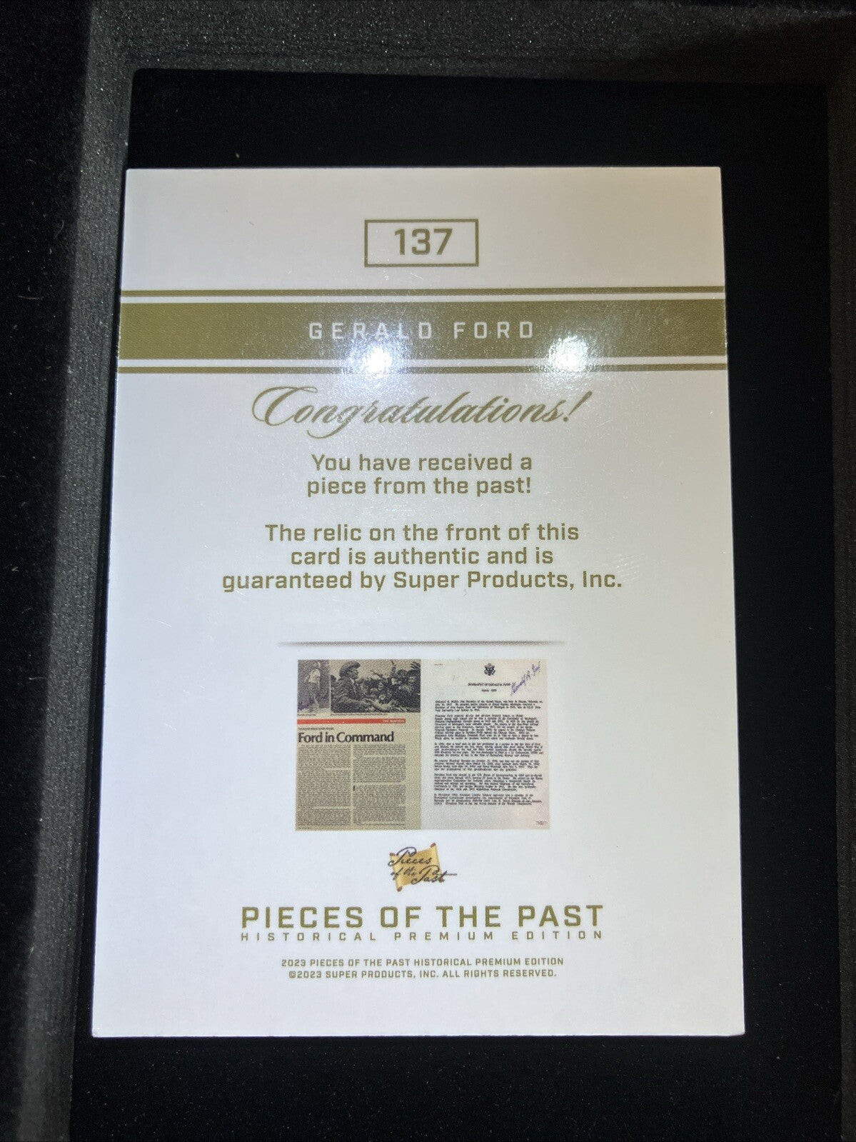 Pieces Of The Past Presidential Edition Gerald Ford 1/1 Relic