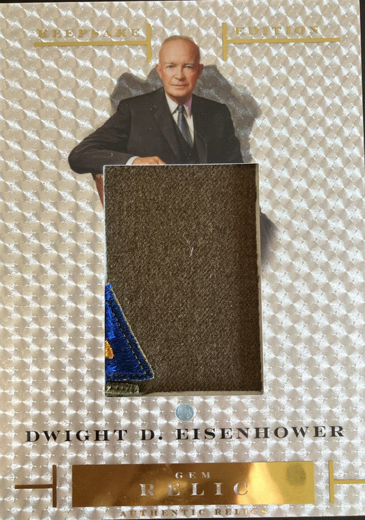 Dwight Eisenhower Keepsake Edition 5x7 Gem Relic 1/1. Uniform Patch