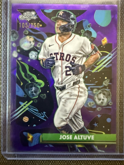 2025 Topps Chrome Cosmic #22 Jose Altuve Purple Nebula Refractor #/150