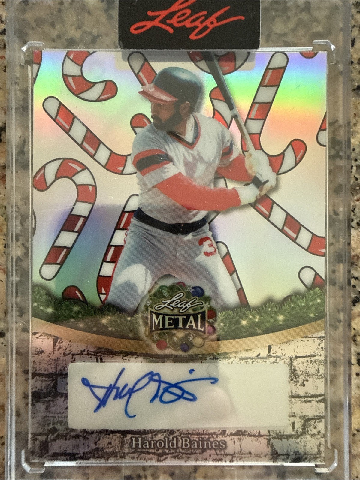 2025 Leaf Happy Holidays HAROLD BAINES AUTO 15/15 Number Match