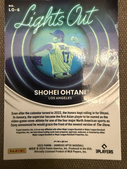 Shohei Ohtani 2022 Panini Donruss Optic Holo Prizm Lights Out Angels Dodgers