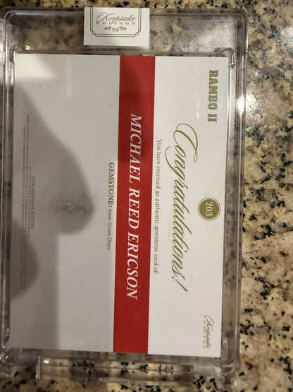 Legendary Gem Laser Signatures Michael Reed Ericson /50 Rambokeepsake edition￼