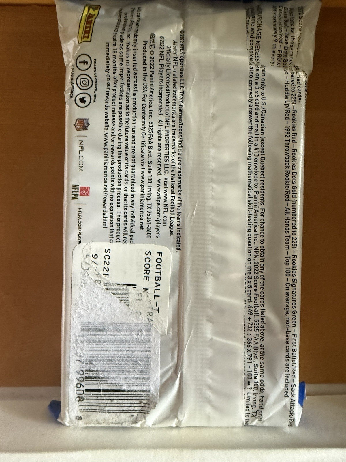 2022 PANINI  Score NFL Hanger Pack 40Cards  Factory Sealed