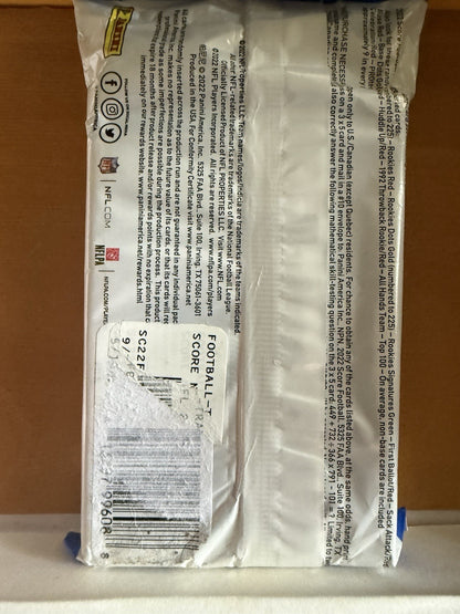 2022 PANINI  Score NFL Hanger Pack 40Cards  Factory Sealed