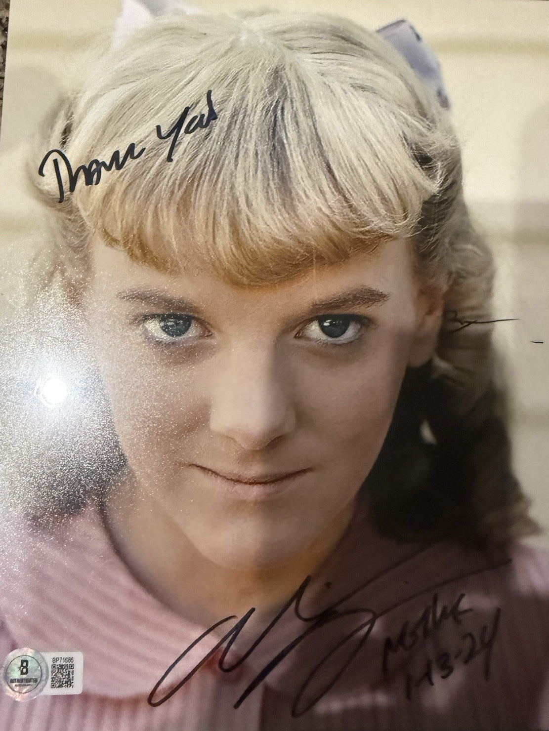 ALISON ARNGRIM NELLIE OLESON HAND SIGNED LITTLE HOUSE 8X10 PHOTO BECKETT BAS COA
