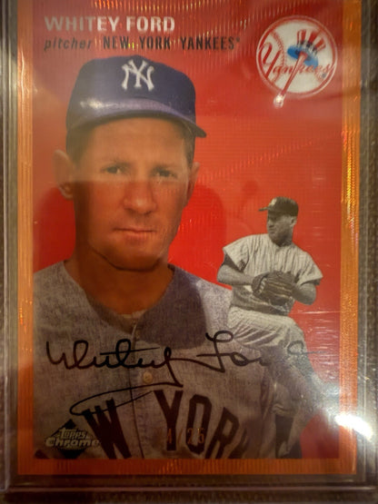 2023 Topps Chrome Platinum Anniversary Whitey Ford #409 Toile Cream Red #12/25