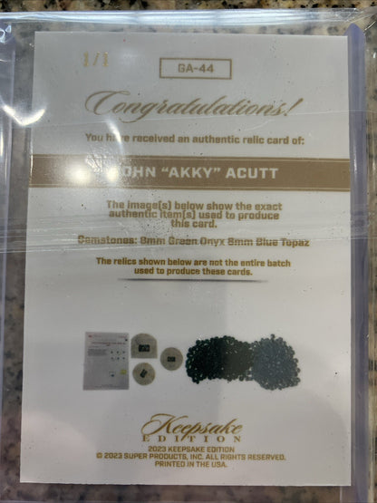 Keepsake Dual Gem 1/1 Auto. John “akky” Acutt. Lead Singer Of The Fairies 1960s