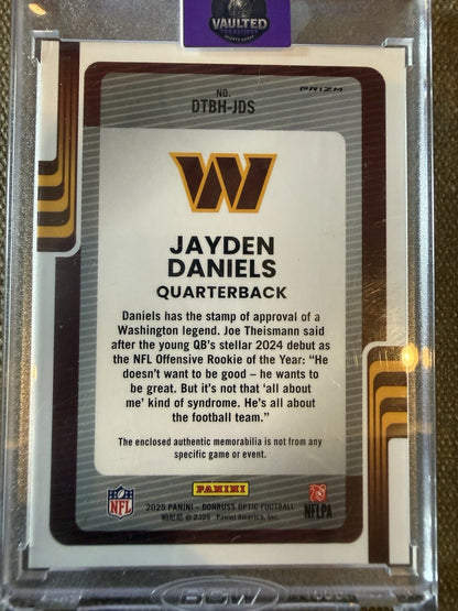 Panini 2025 Donruss Optic Donruss Threads Jayden Daniels Prizm RC Mem #DTBH-JDS