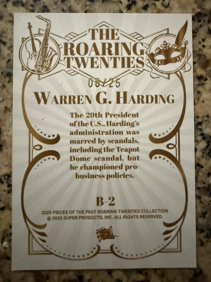 Warren  G. Harding 2025 Pieces of the Past Roaring Twenties  Red #/25