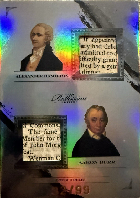 2023 Keepsake Bellissimo Dual Relic Alexander Hamilton And Aaron Burr #/99