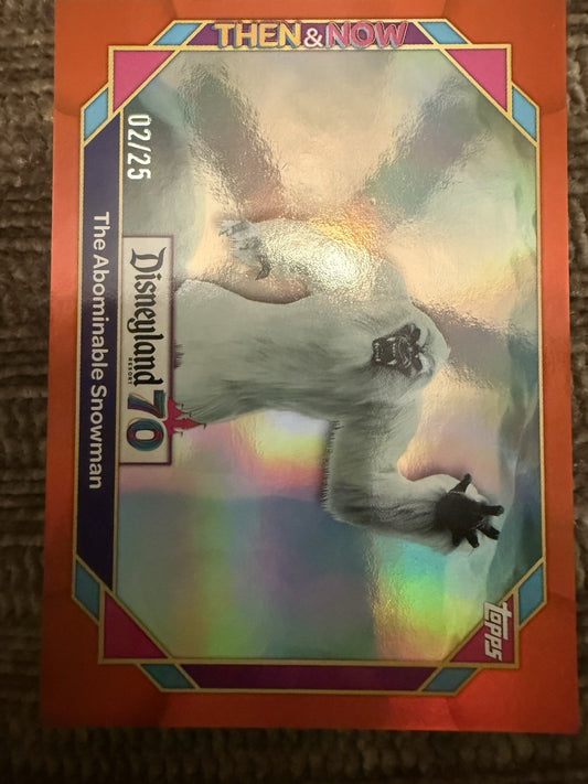 Topps Disneyland 70th Anniversary Abominable Snowman Orange Foil • #41 • 2/25