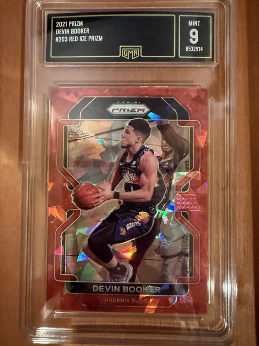Devin Booker 2021-22 Panini Prizm #203 Red Cracked Ice