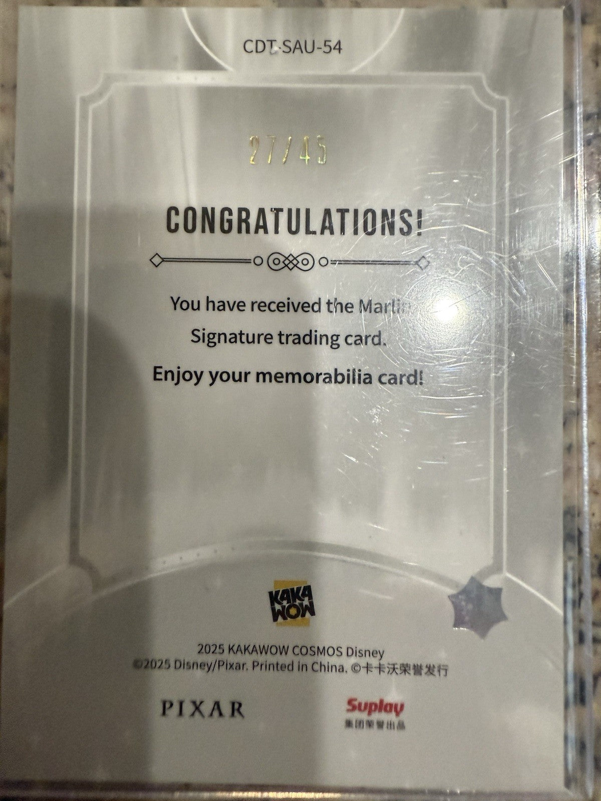 2025 Kakawow Cosmos Disney Red #CDT-Sau-54 Marlin Auto Signatures 27/45Nemos Dad