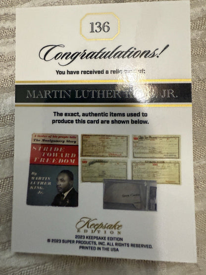 2023 Super products Keepsake edition MARTIN LUTHER KING JR Relic /25