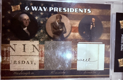 2022 POTP 6 Way Presidents Relic Washington Kennedy Lincoln Jefferson Hamilton