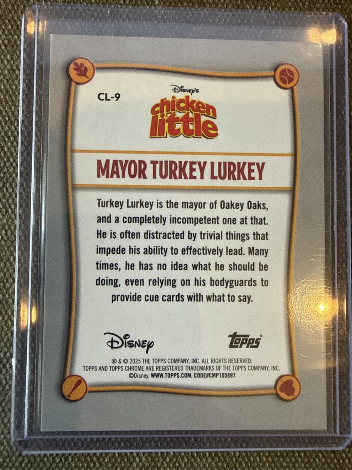 2025 Topps Chrome Disney Mayor Turkey Lurkey Red Refractor /25