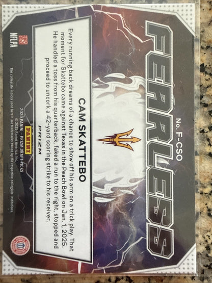 2025 Panini Prizm Draft Picks - Fearless Cam Skattebo #F-CSO Gold Ice Prizm (RC)
