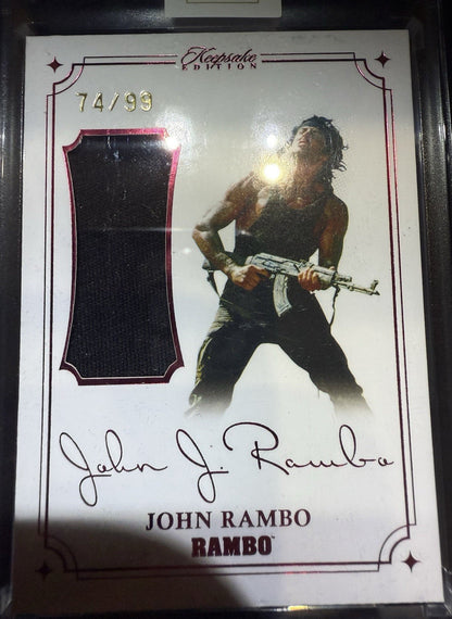 LASER SIGNAPATCH JOHN RAMBO 2024 KEEPSAKE FILM USED PROP RELIC PATCH /99