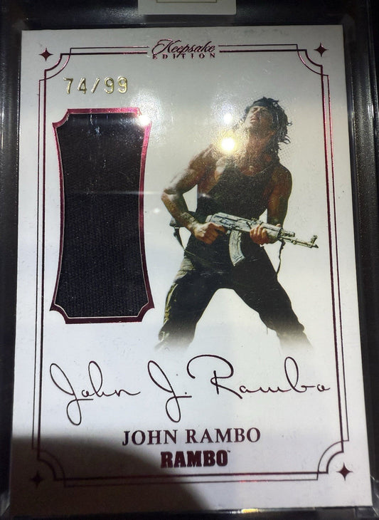 LASER SIGNAPATCH JOHN RAMBO 2024 KEEPSAKE FILM USED PROP RELIC PATCH /99