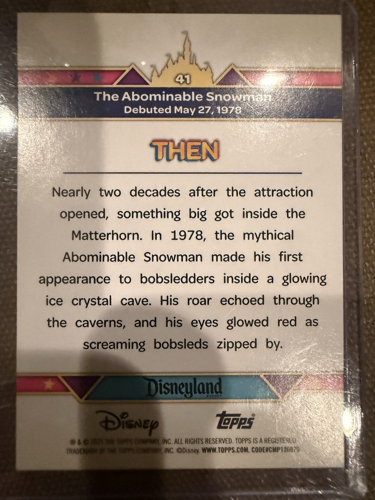 Topps Disneyland 70th Anniversary Abominable Snowman Orange Foil • #41 • 2/25