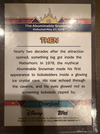 Topps Disneyland 70th Anniversary Abominable Snowman Orange Foil • #41 • 2/25
