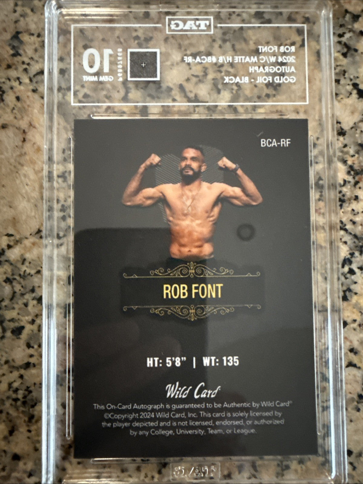 2024 Wild Card Matte Hobby Box Exclusive Auto Gold Foil Black Rob Font TAG 10