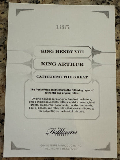 Bellissimo Edition Triple Relic. Henry The 8th, King Arthur, Catherine The Great