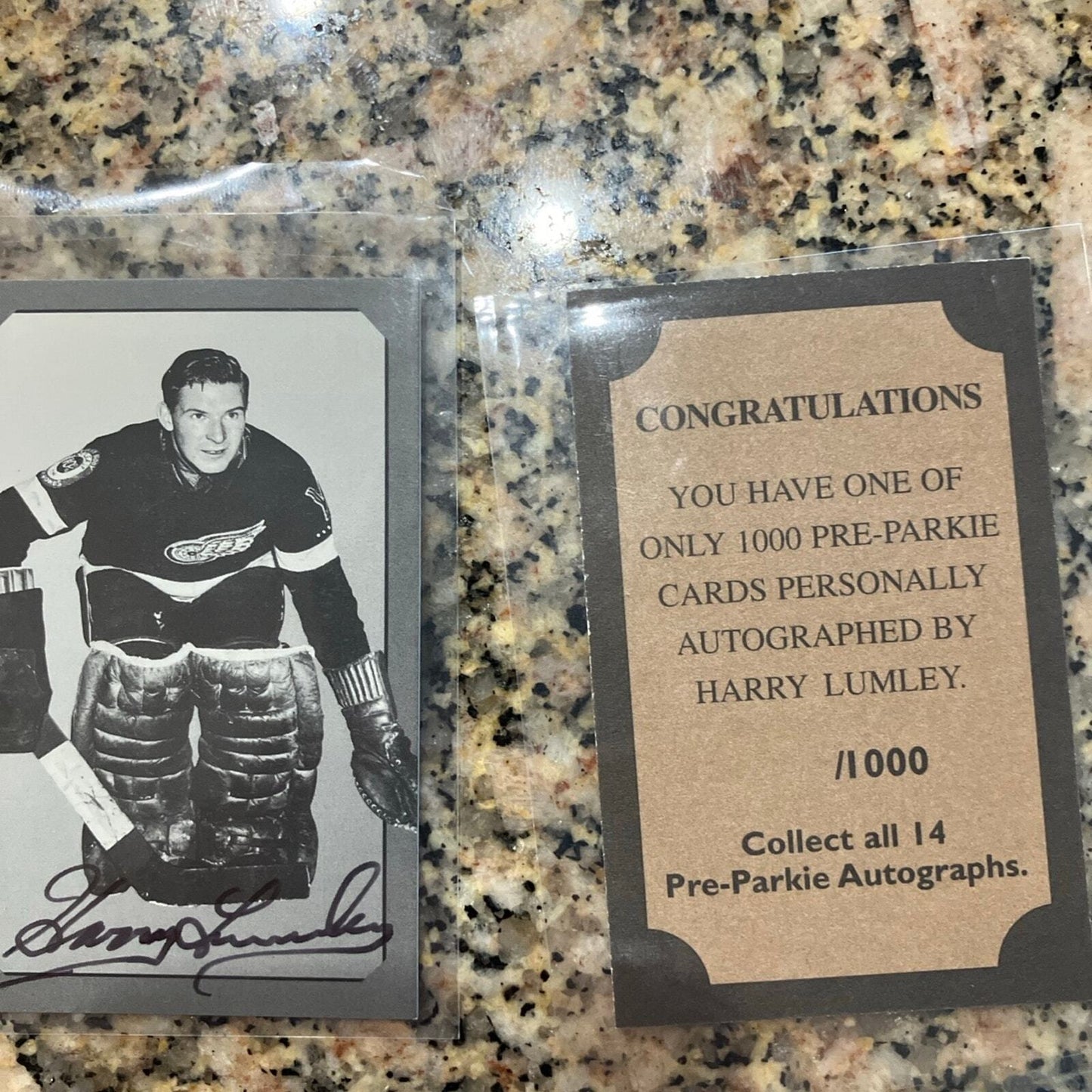 Harry lumley parkhurst auto cards