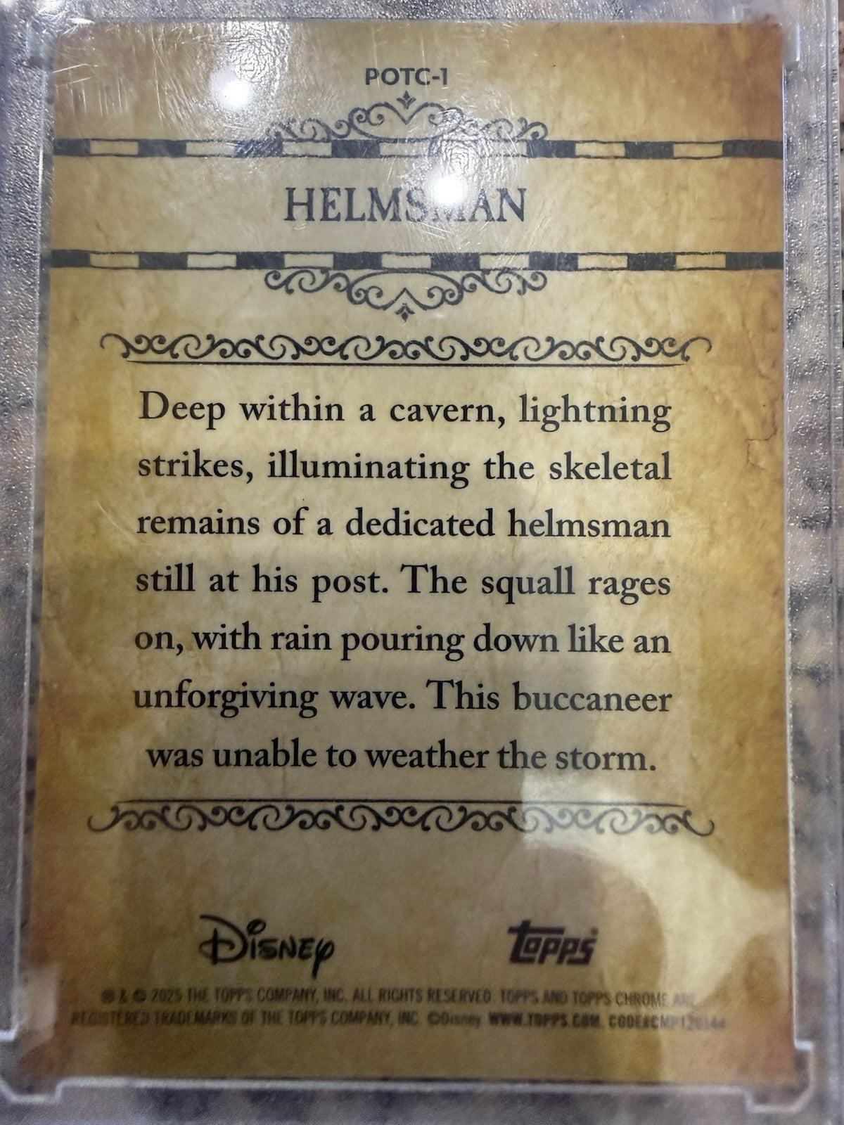 2025 Topps Disney 70th Helmsman Black /10 A Pirates Life Chrome SSP