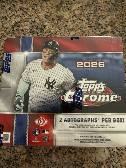 2026 TOPPS CHROME BASEBALL JUMBO BOX (2 AUTOs)