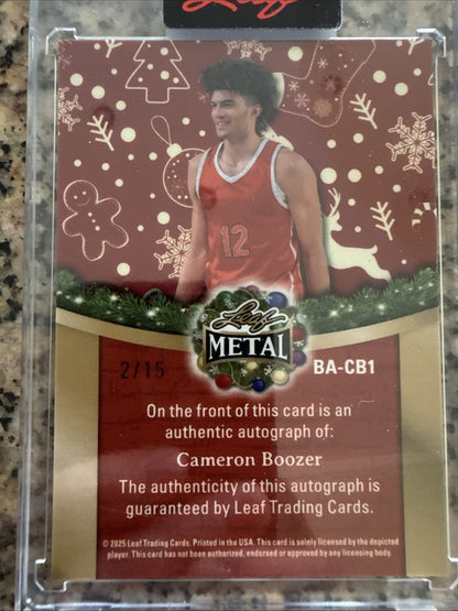 2025 Leaf Metal Happy Holidays - Cameron Boozer #BA-CB1 2/15