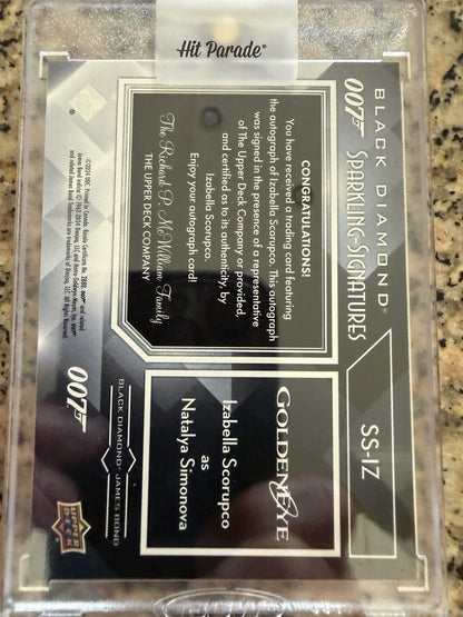 2024 JAMES BOND BLACK DIAMOND SPARKLING SIGNATURES IZABELLA SCORUPCO AUTOGRAPH