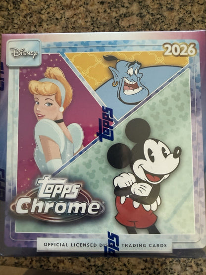 2026 TOPPS CHROME DISNEY MEGA BOX (56 Cards) Brand New Sealed