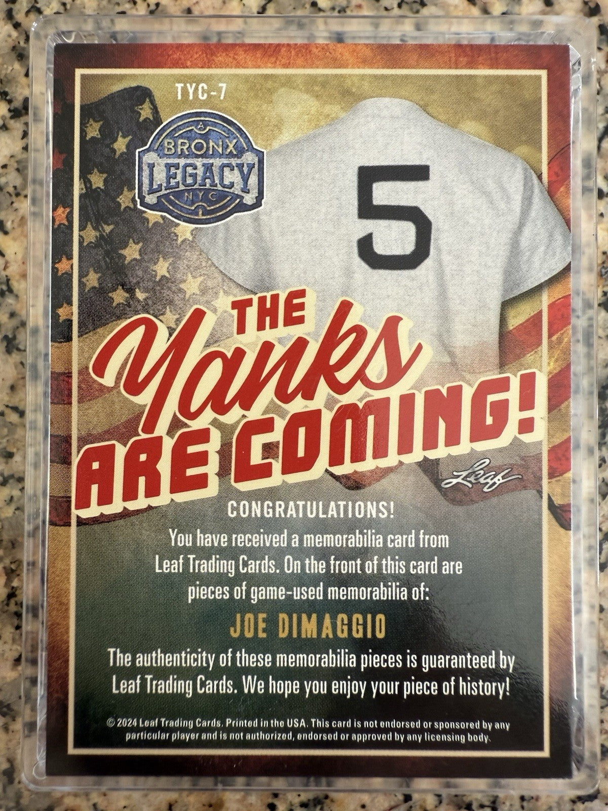 2023 Leaf A Bronx Legacy - The Yanks Are Coming Joe DiMaggio /4